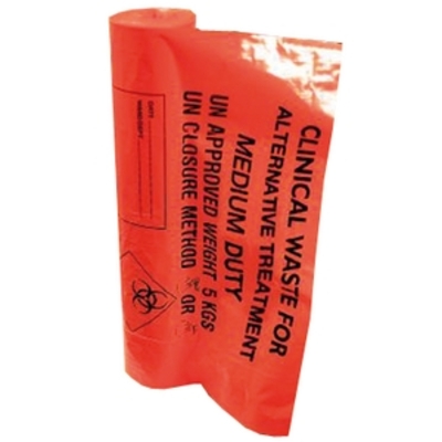 Clinical Waste Bag - Orange Heavy Duty 90L 450mm x 730mm x 990mm x25