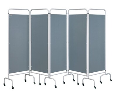 Sunflower 5 Panel Mobile Folding Ward Screen - Silver Silver