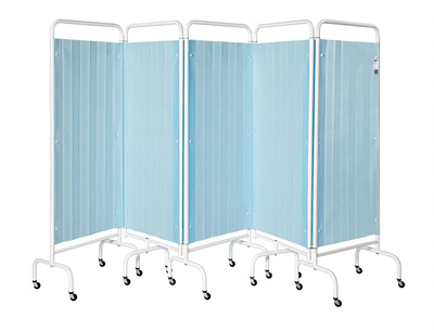 Sunflower 5 Panel Mobile Folding Ward Screen - White White