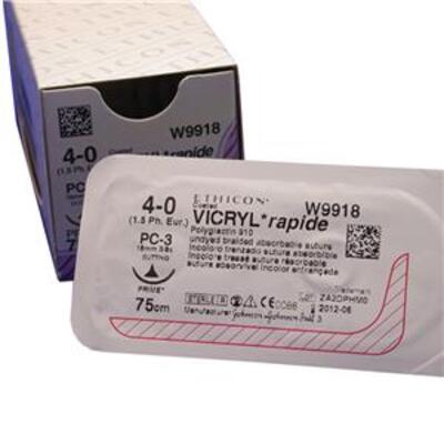 Coated VICRYL Rapide - 3/8 Circle Spatula Micro-Point Needle X12